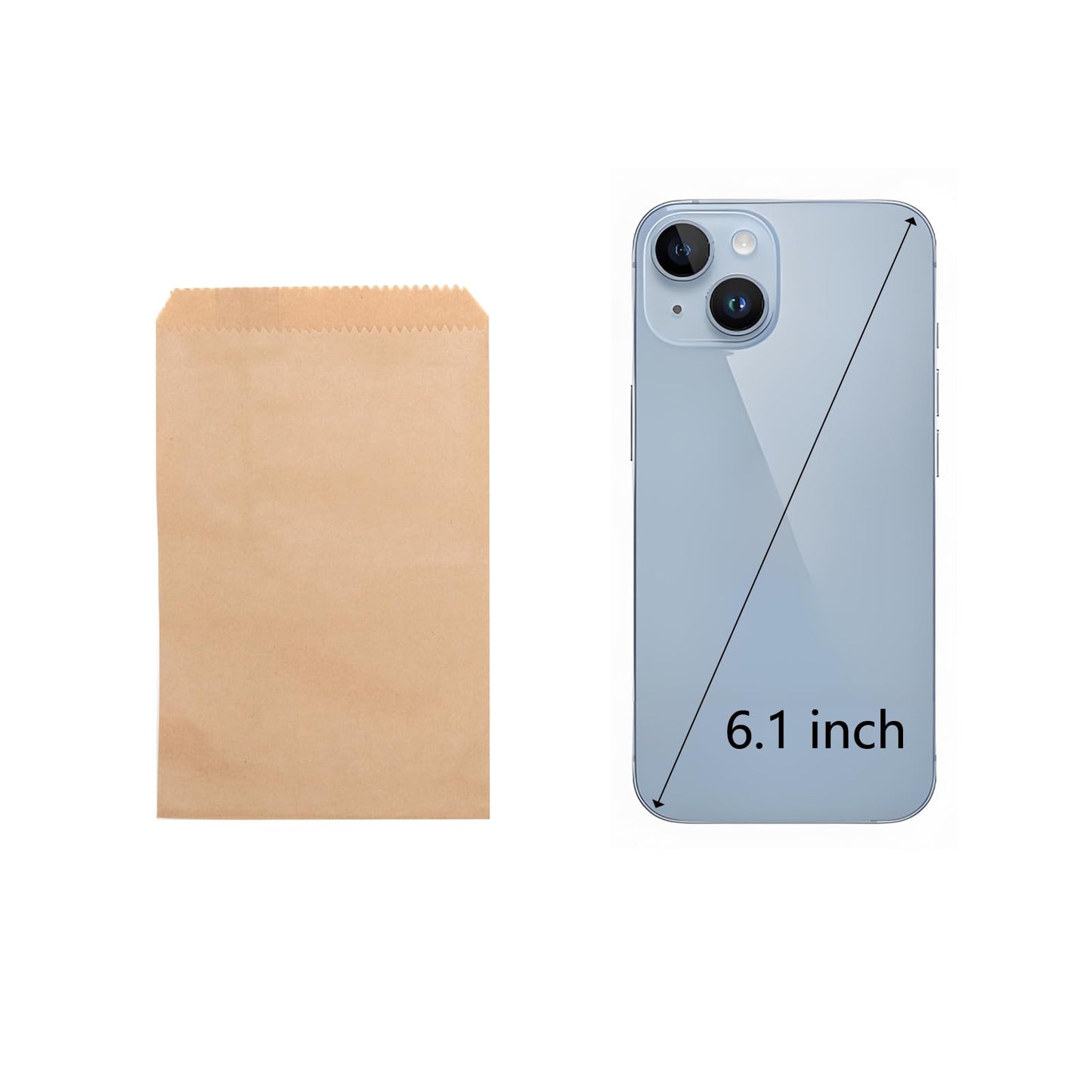 100-pack 3x5 Inches Mini Size Natural Kraft Paper Bags for Bakery Cookies Treats Snacks Popcorn Small Gift bag