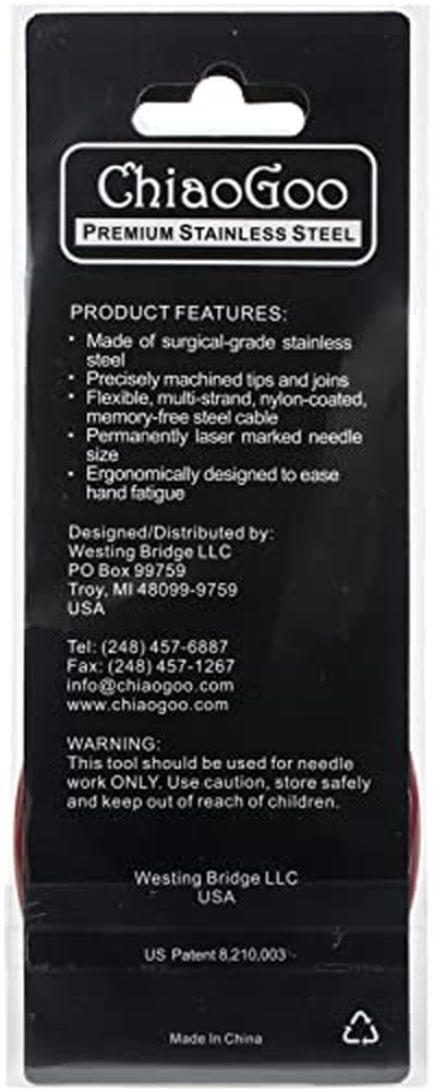 Red Lace Circular 32 inch (81cm) Stainless Steel Knitting Needle Size US 6 (4mm) 7032-6