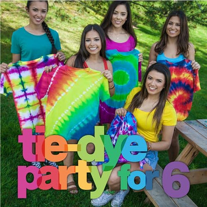 One-Step Tie-Dye Kit Party Supplies, 18 Bottles Tie Dye, Rainbow, 1 Count (Pack of 1)