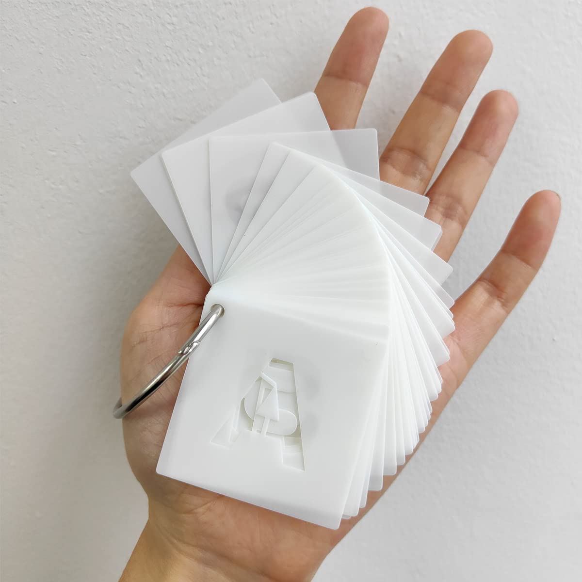 1 Inch Letter Stencils Kit, Alphabet Art Craft Stencils, Reusable Plastic Letters and Numbers Stencil Set for Wood, Wall, Fabric, Rock, Chalkboard, Signage and DIY Art Projects (White, 36 Pcs)