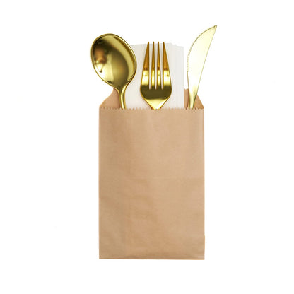 100-pack 3x5 Inches Mini Size Natural Kraft Paper Bags for Bakery Cookies Treats Snacks Popcorn Small Gift bag