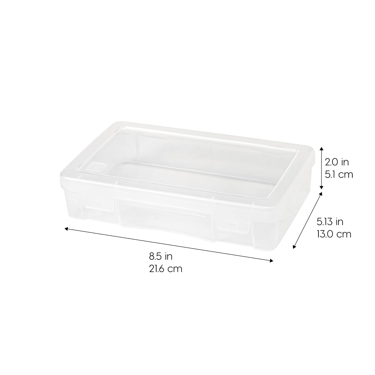 Pencil Case Box Storage Container for Organizing with Snap Lid, 10-Pack, Big Capacity Stackable Plastic Pen Pouch for Craft Hobby Art Supplies Journaling Stationery Sticker, Clear, Medium