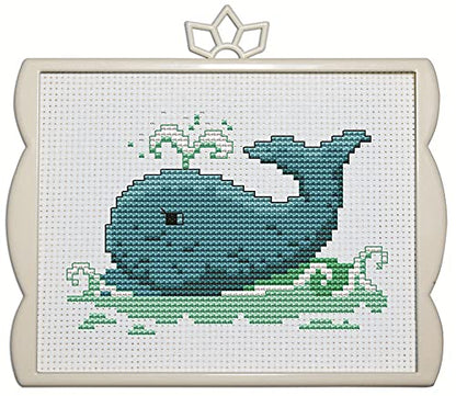 Cross Stitch Kits Little Whale 11CT Stamped Patterns Easy Cross Stitching Embroidery Needlework Kit Supplies (Whale)