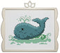 Cross Stitch Kits Little Whale 11CT Stamped Patterns Easy Cross Stitching Embroidery Needlework Kit Supplies (Whale)