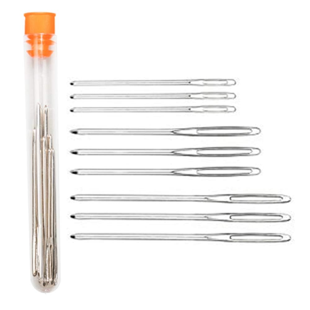Large-Eye Blunt Needles, Stainless Steel Yarn Knitting Needles, Sewing Needles, Crafting Knitting Weaving Stringing Needles,Perfect for Finishing Off Crochet Projects (9 Pieces)