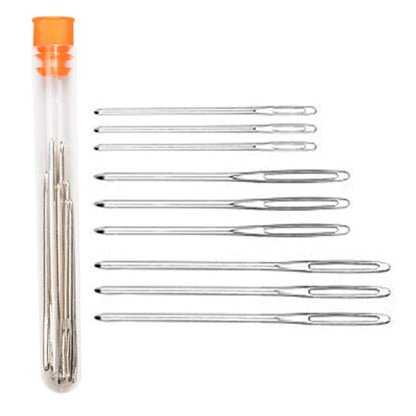Large-Eye Blunt Needles, Stainless Steel Yarn Knitting Needles, Sewing Needles, Crafting Knitting Weaving Stringing Needles,Perfect for Finishing Off Crochet Projects (9 Pieces)