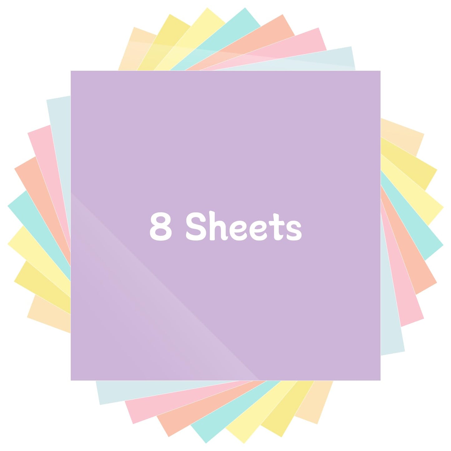 Pastel Iron on Vinyl Boho Heat Transfer Vinyl Bundle 12 X 10 in, 8 Assorted Pastel HTV for T-Shirts,Garment, Easy to Cut & Transfer