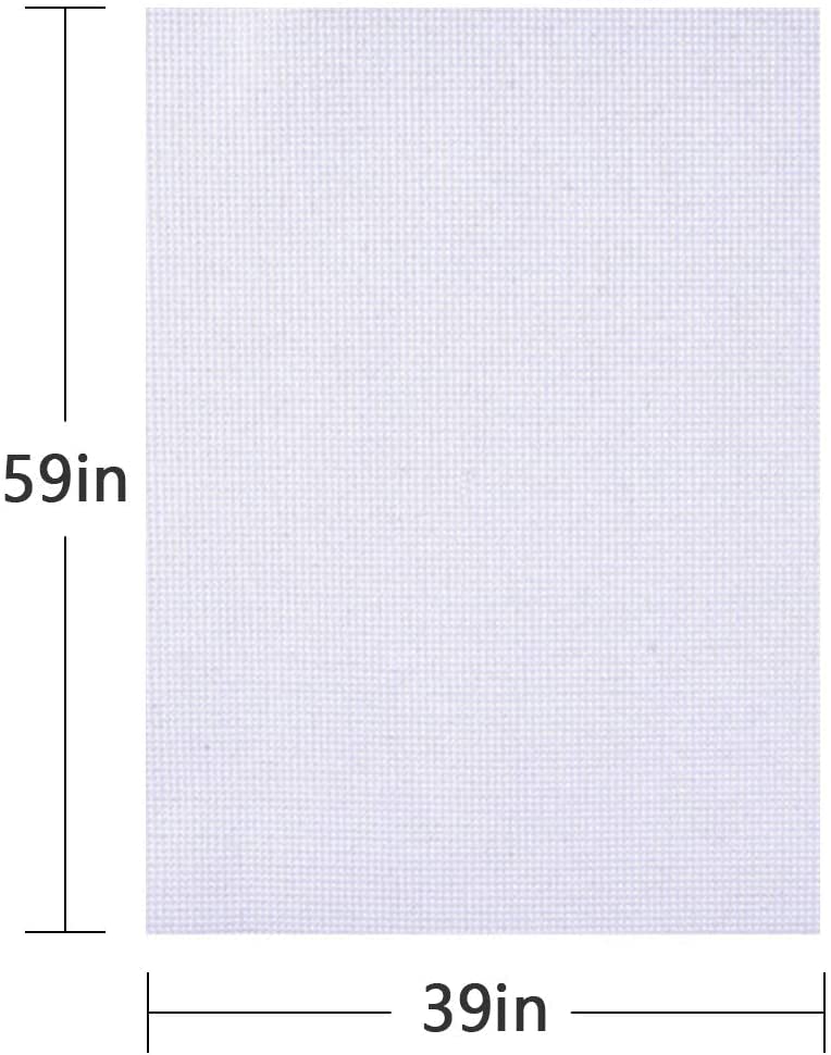 Cross Stitch Aida Fabric 14 Count, 59 by 39 Inch Large Size, Classic Reserve Cross Stitch Aida Cloth for Home DIY Embroidery Decoration