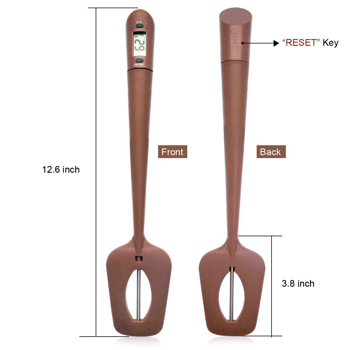 Candy Spatula with Thermometer Built in and Pot Clip – Fast Instant Read Digital Spatula Thermometer for Candy Making,Chocolate,jams,syrups with BPA Free Silicon Spatula