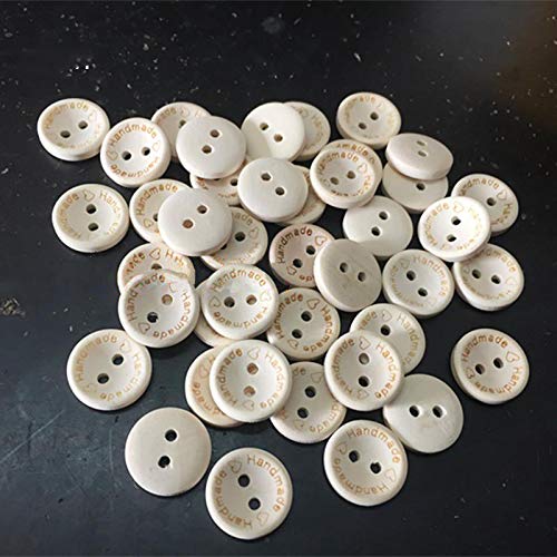100pcs Wooden Handmade Buttons, Assorted Wooden Sewing Buttons, 20mm