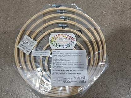6 Pieces Embroidery Hoop Set Circle Cross Stitch Hoop Ring 4 inch to 10 inch for Embroidery and Cross Stitch
