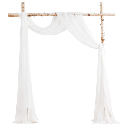 Wedding Arch Draping Fabric 2 Panels 20Ft White Chiffon Fabric Drapes Arbor Drapery Wedding Ceremony Reception Swag Decorations