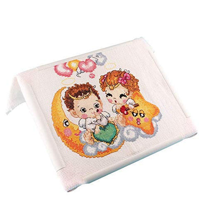 Square Rectangle Plastic Clip Frame for Embroidery Cross Stitch Quilting Needlepoint Tool(20.3 x 20.3cm)