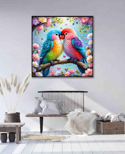 Parrot Stamped Cross Stitch Kits for Adults Beginner,Flower Counted Cross Stitch Kits Printed Stitching Cute Patterns Dimensions Needlepoint Art Crafts Embroidery Kits for Adults Beginners