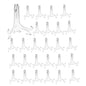 5" Clear Plastic Easels or Stand/Plate Holders to Display Pictures or Other Items at Weddings, Home Decoration, Birthdays, Tables (24 Pack)
