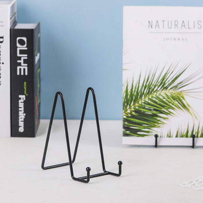 Plate Stands for Display - Iron Easel Stand Plate Holder Display Stand Picture Frame Stand for Pictures | Photo|Decorative Plate |Dish | Tabletop Art - 6 inch-Black(6 Pack)