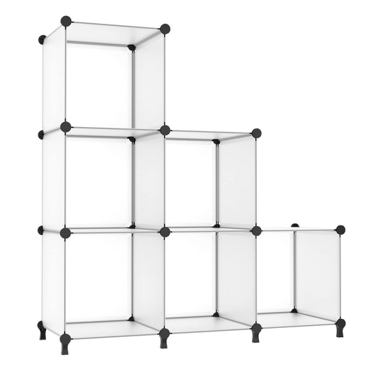 6 Cube Closet Storage Shelves DIY Stackable Translucent Clothes Storage Organizer for Bedroom, Home