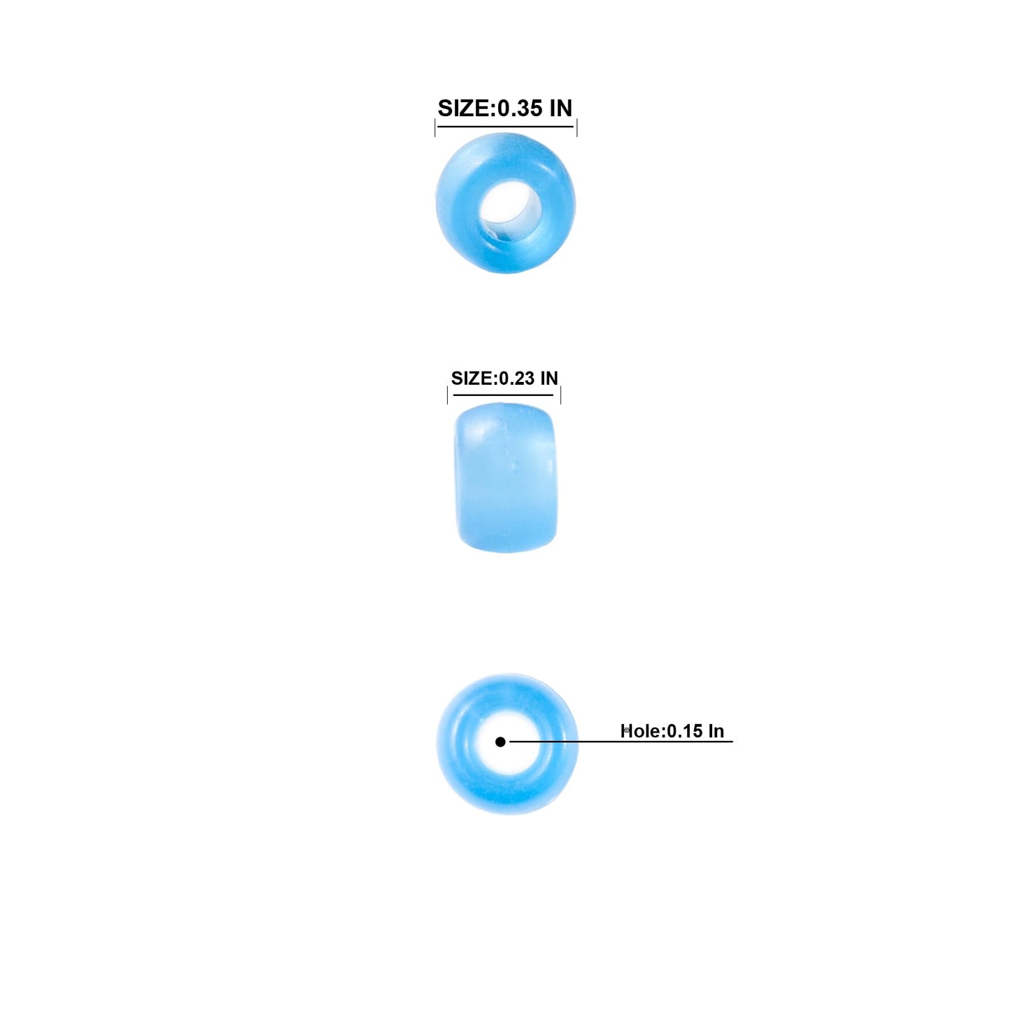 1000 Pcs Acrylic 9 Color Pony Beads 6x9mm Bulk Glow in The Dark for Necklace, Friendship Bracelet Making, Hair Braids Kandi