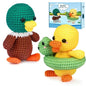 Crochet Kit for Beginners with Step-by-Step Video Tutorials, DIY Knitting Supplies for Adults & Kids, Ducks (45%+ Yarn)