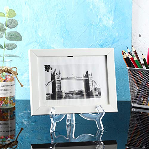 6 Pack 7 Inch Acrylic Easel Stand, Display Stand, Plate Holder for Display, Photo Holder Picture Frame Book(Clear)