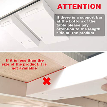 2 Pack Under Desk Storage Drawer Organizer, Hidden Slide Out Drawer Attachment, with Self - Adhesive Feature for Desktop and Table Organization, Hidden Under Desk