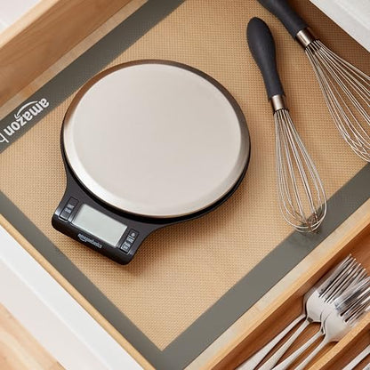 Digital Kitchen Scale with LCD Display, Batteries Included, Weighs up to 11 pounds, Black and Stainless Steel