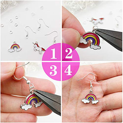 100PCS/50Pairs 925 Sterling Silver Earring Hooks, Fish Ear Wires, 300pcs Hypoallergenic Making Kit With Jump Rings and Clear Rubber Safety Backs
