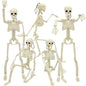 5 Packs Halloween Skeletons, 16" Halloween Full Body Skeleton with Posable Joints for Haunted House Graveyard Props Decor