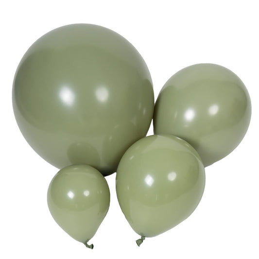100pcs Sage Green Balloons - 18 inch, 12 inch, 10 inch & 5 inch Party Pack for Birthdays, Baby Showers & Weddings