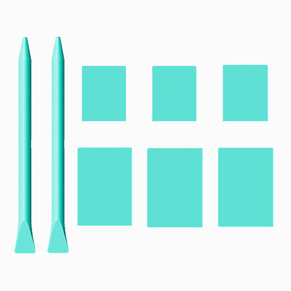 8 Packs Screen Printing Squeegee Chalk Paste Tool Set, Self Adhesive Stencils Rubber Squeegee Mini Squeegee, Rubber Paint Stir Sticks for Chalk Paste Paint or Ink for Silk Screen Stencils