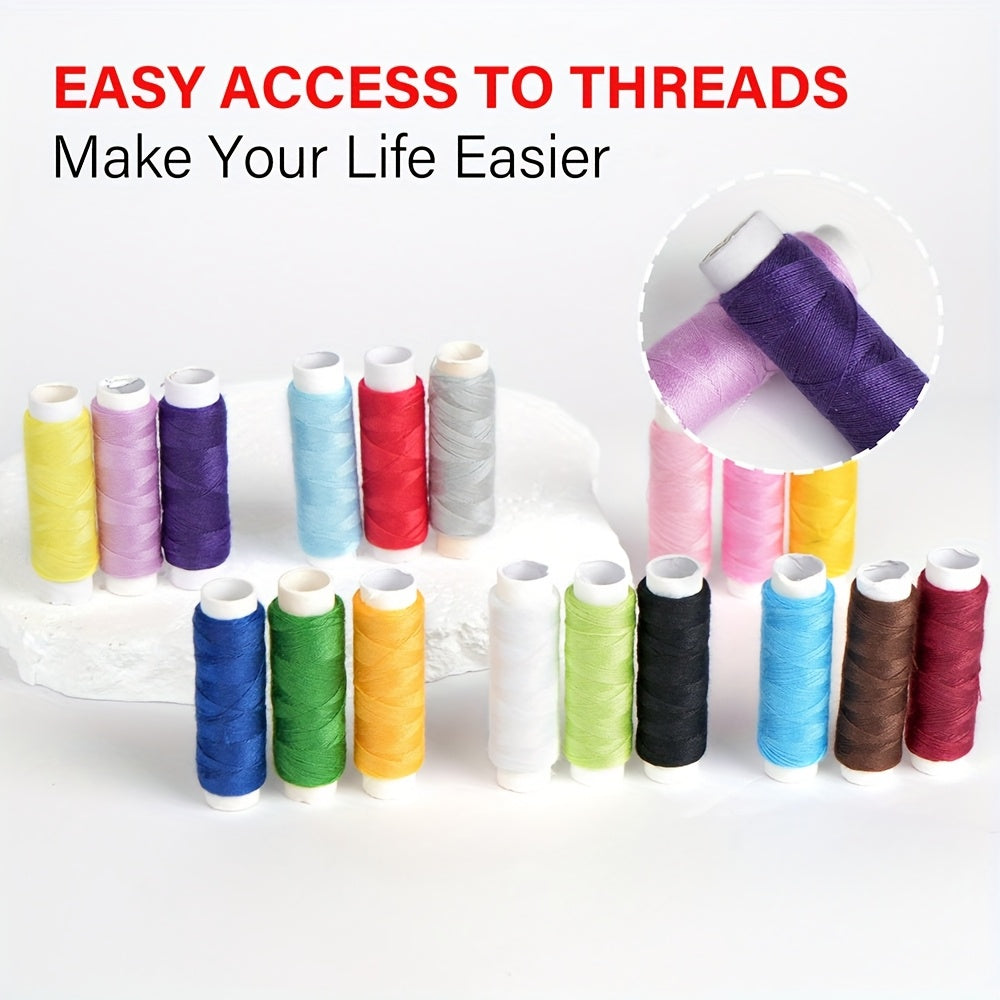 Mixed Color Canvas Sewing Kit, Portable Mini Basic Travel Repair Set