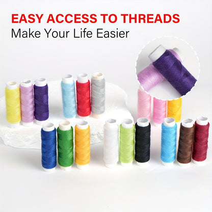 Mixed Color Canvas Sewing Kit, Portable Mini Basic Travel Repair Set