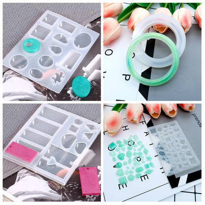 229pcs Set Casting Molds Jewelry Pendant Silicone Molds Kit for Making Necklace Earrings Crafts
