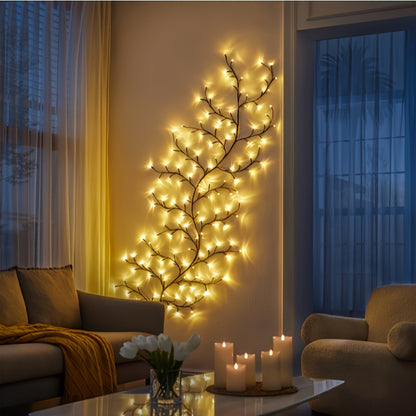 2-Pack 6-Foot Flexible Brown Vine Lights - 96 LEDs, USB Powered