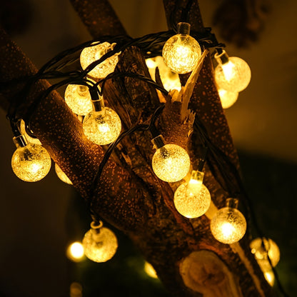 50 LED 22.9ft Solar Outdoor Lights 0.67in Crystal Globe With 8 Lighting Modes, Solar Lights Outdoor Waterproof IPX4. Crystal Globe Patio Lights For Ambience Garden Yard Porch, Wedding, Party Decor.Christmas Yard Decorations