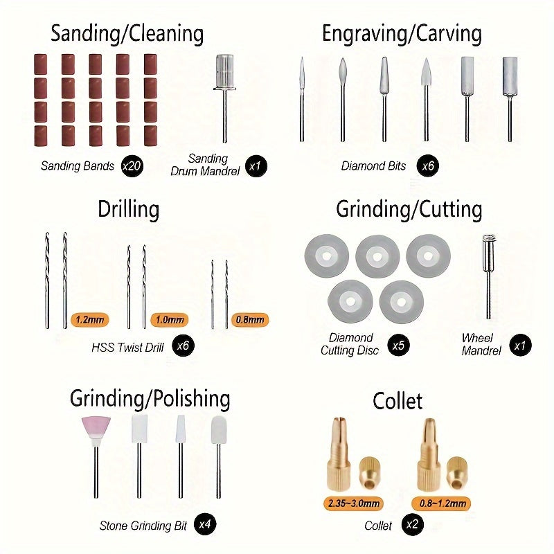 Lightweight Handheld Craft Tool, Cutting Grinding Engraving Polishing USB Mini Drill