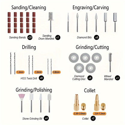 Lightweight Handheld Craft Tool, Cutting Grinding Engraving Polishing USB Mini Drill