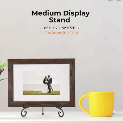 Plate Stands for Display - 8 Inch Plate Holder Display Stand + Metal Easel Stand for Picture Frame, Decorative Plates, Book, Photo, Collectibles (2 Pack)