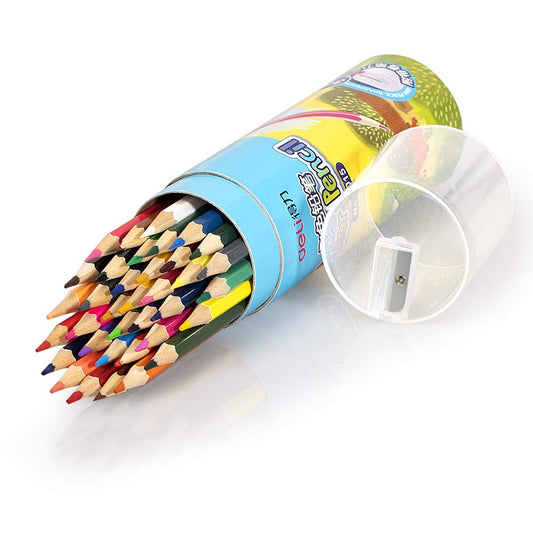 36 Pack Colored Pencils with Built-in Sharpener in Tube Cap, Vibrant Color Presharpened Pencils for School Kids Teachers, Soft Core Art Drawing for Coloring, Sketching, and Painting
