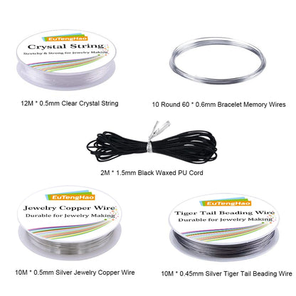 Jewelry Making Kit with Pliers, Wires, Jump Rings, Clasps, Cord and More for Jewelry DIY Crafts - Silver