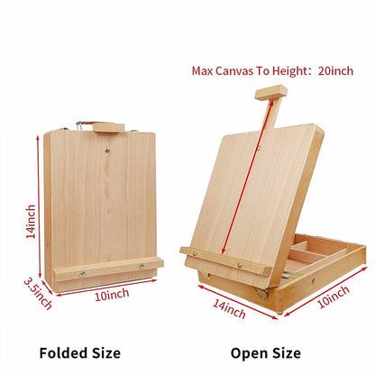 Tabletop Beechwood Art Easel for Painting Canvases Table Easel Stand for Painters Painting by Numbers, Students Beginners Artist Adults