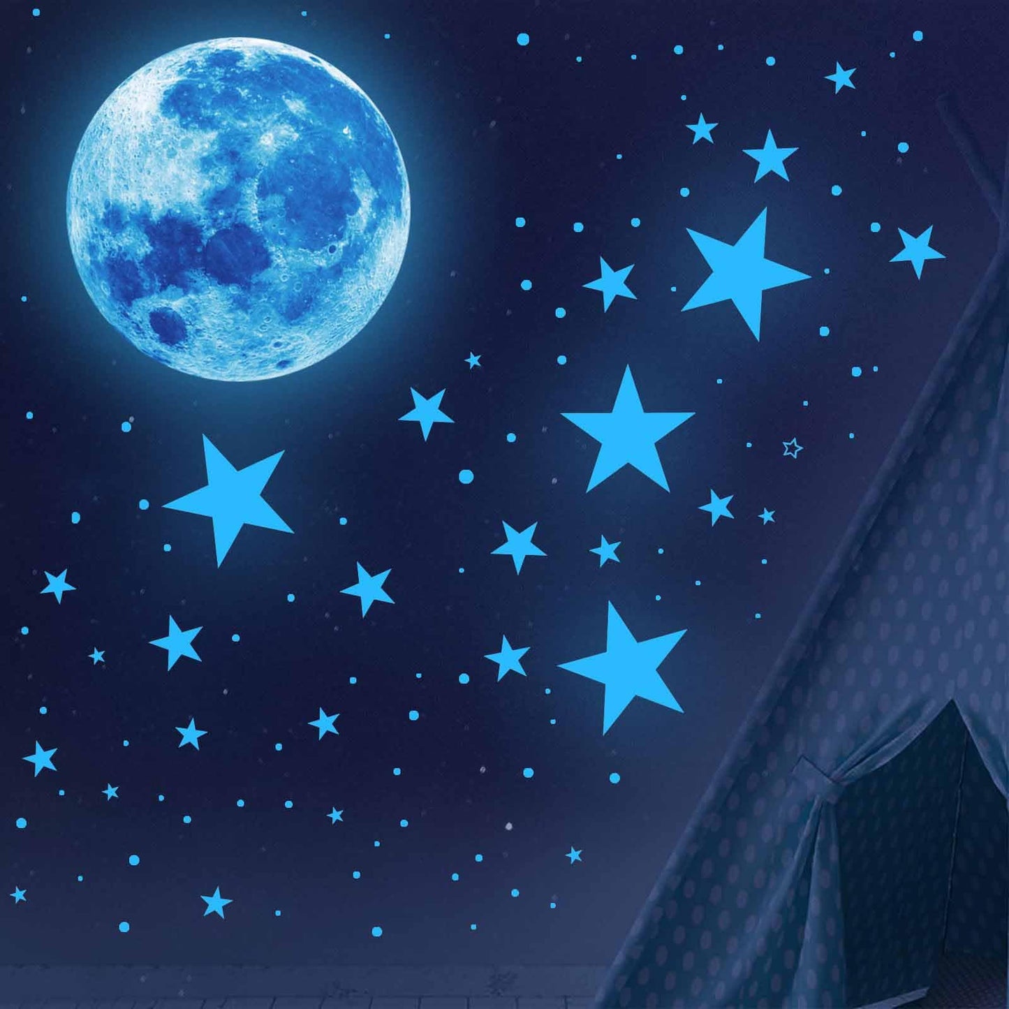1078Pcs Glow in The Dark Stars for Ceiling Glowing Space and Moon Decals Universe Stickers Kids Wall Decor Perfect for Boys Girls Nursery Bedroom Living Room