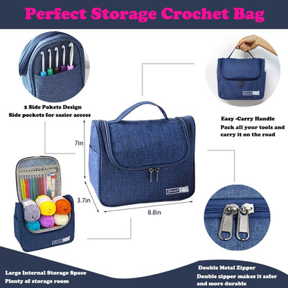 Crochet Kits for Beginners, All in One Crochet Kits with 840 Yards Crochet Yarn, 10 Size Ergonomic Crochet Hooks 2.0mm~6.5mm