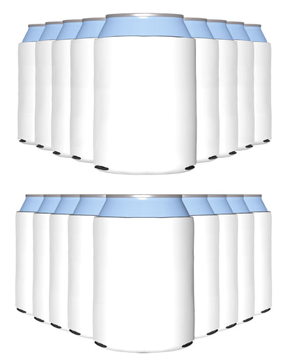 25 Pack White Blank Can Cooler Sleeves, Customizable Bulk Sublimation Insulated Foam for Beer, Collapsible Plain Drink Holder, Cold Soda Insulator, 12oz Regular, 16oz Tall Cans