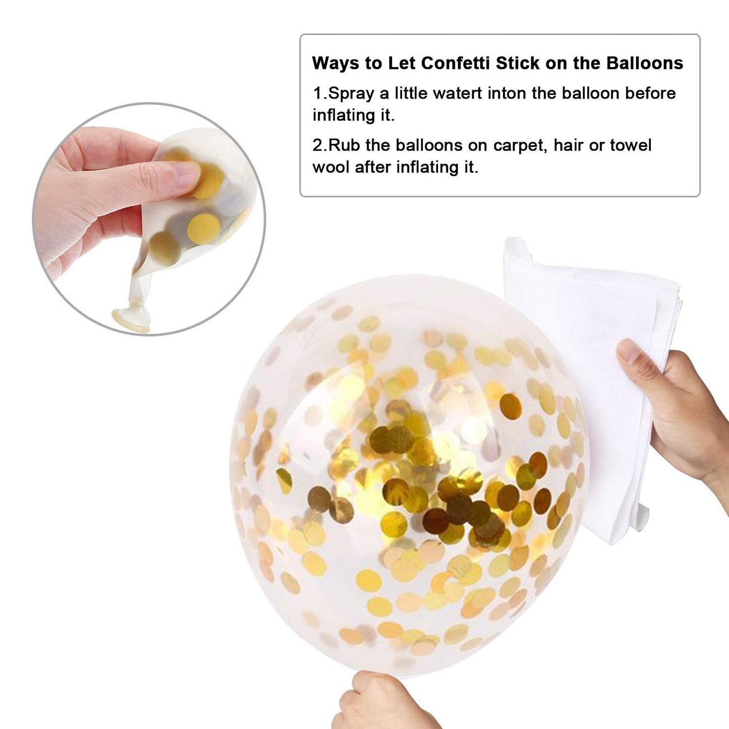 Navy Blue and Gold Confetti Balloons, 50 pcs 12 inch Pearl White and Gold Metallic Chrome Birthday Balloons for Celebration Graduation Party Balloons