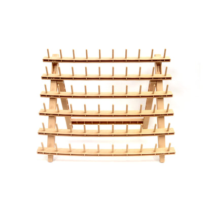 Braid Rack 60 Spools, PP Braiding Hair Stand, Thread Rack, Sewing Organizer, Quilting, Embroidery - Versatile Extension Holder (Wood)