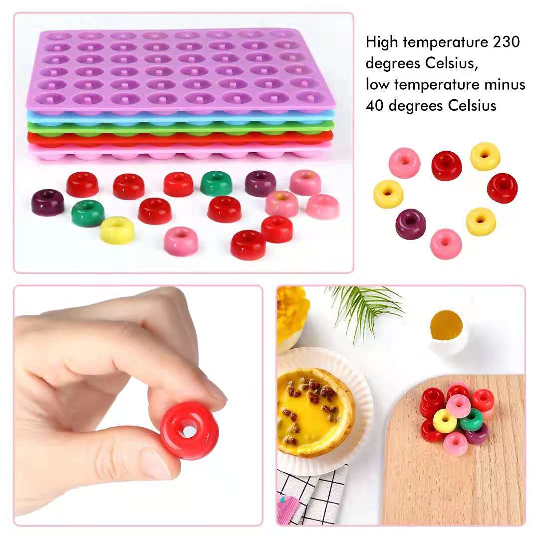 Donut Candy Mold,5 Pack Silicone Nonstick Ring Gummy Candy Molds for Chocolate Jelly Ice Cube Candy Pralines Caramels Ganache Snacks， Baking Candy Cake Decoration