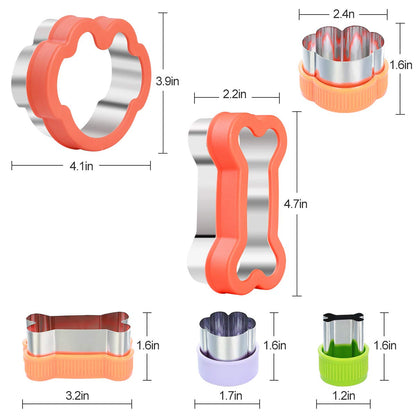 Dog Cookie Cutter Set - Dog Bone and Dog Paw Print Cookie Mold for Homemade Treats - Stainless Steel Cookie Cutter molds for Kids Suitable for Cakes and Cookies (Assorted Sizes)