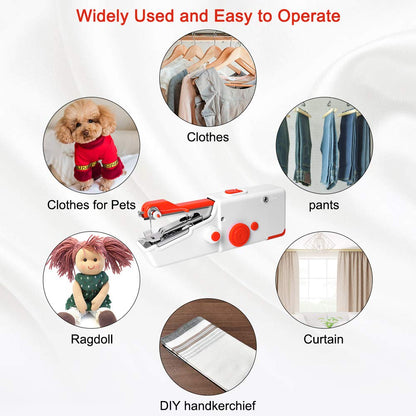 Handheld Sewing Machine, Mini Portable Electric Sewing Machine for Adult, Fast Stitch Suitable for Fabrics, Clothes, DIY Home Travel