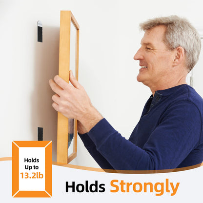 Picture Hanging Strips Heavy Duty(M/12Lbs) 28Pairs/56 Strips Damage Free Wall Picture Hangers Without Nails, Removable Refill Adhesive Strips for Wall Posters Home Decor, Medium, Black